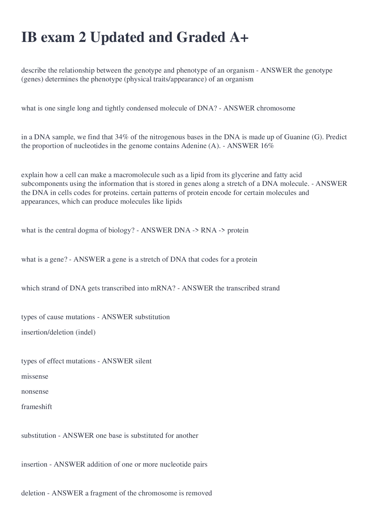 Preview image for IB exam 2 Updated and Graded A+